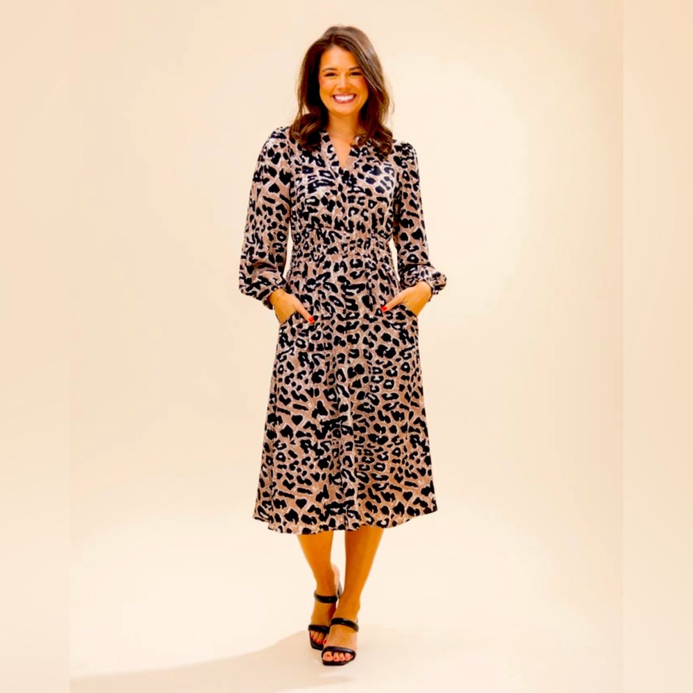 Jodifl | Women’s Medium NWT Leopard Print Midi Dress